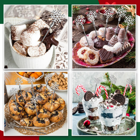 Reallnaive snowflake decorative picks for elegant table settings