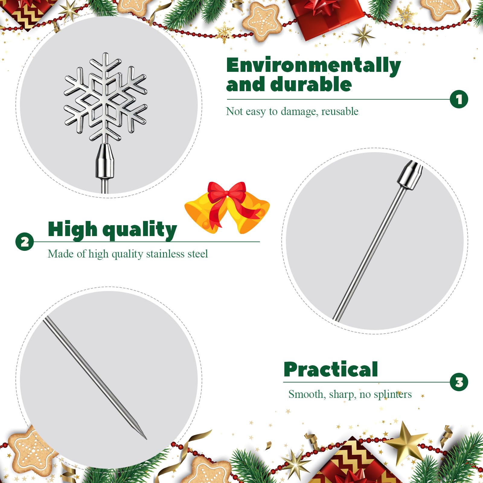 Reallnaive reusable snowflake picks suitable for Christmas gatherings