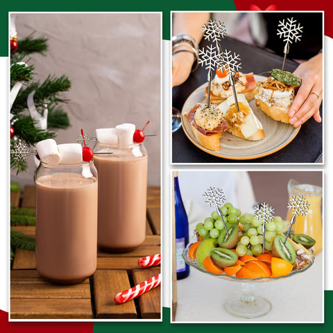 Reallnaive winter snowflake picks elevate fruit and cheese platters