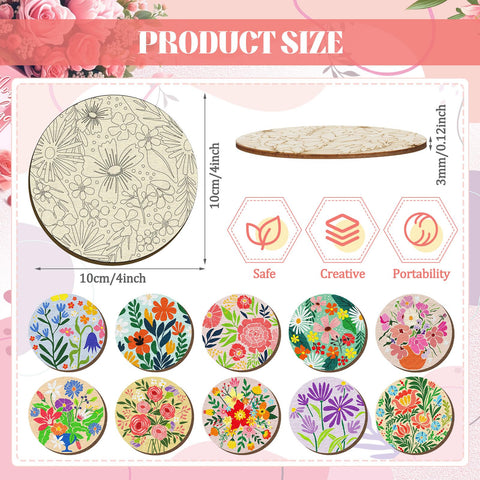Reallnaive flower-pattern coaster set ideal for gifting and home decor