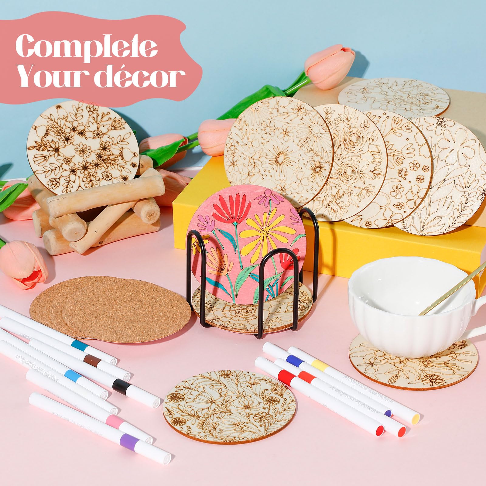 Reallnaive coaster with floral motif, perfect for DIY gift ideas