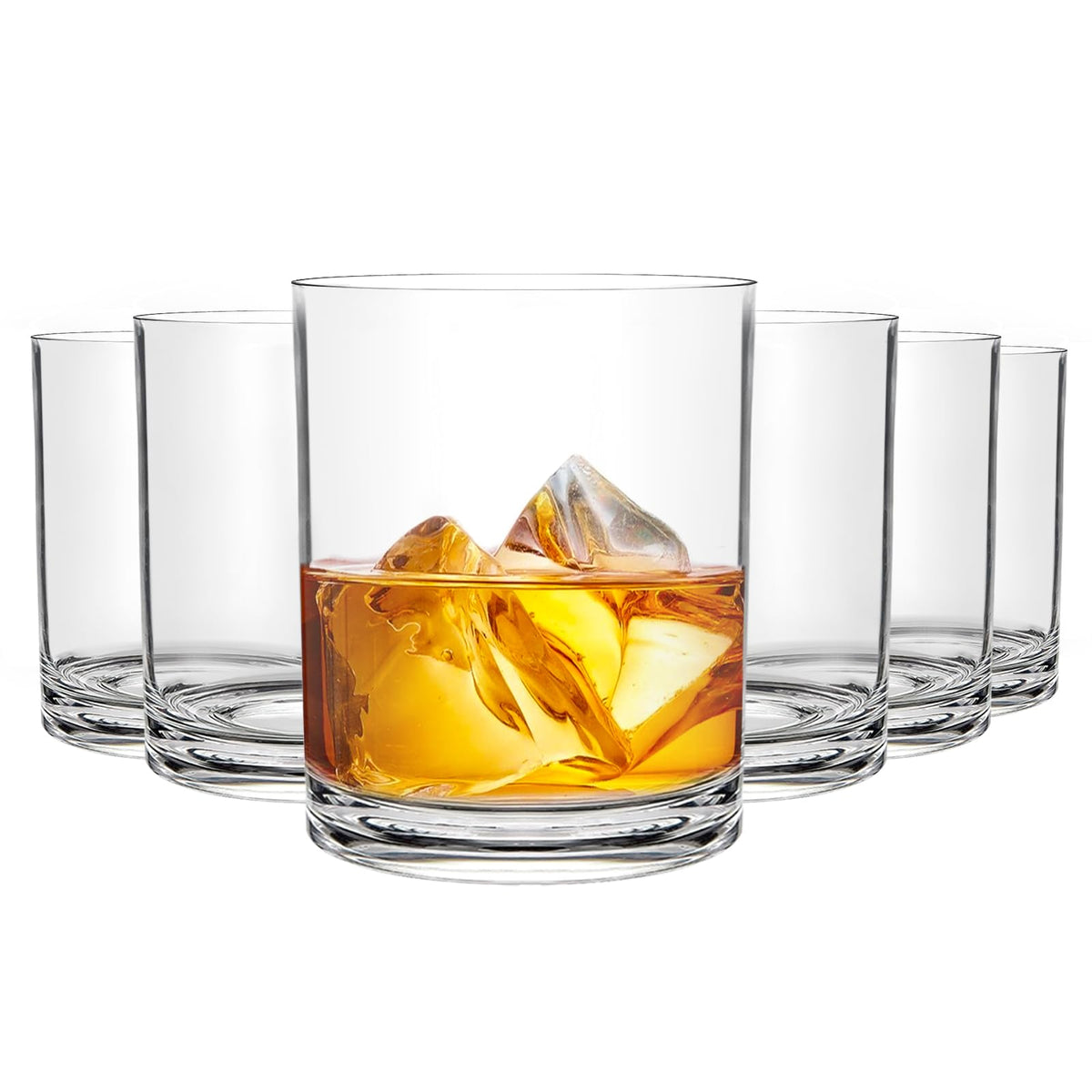 RÉΑLWÁY 12oz plastic whiskey glasses set of 6 for durable outdoor entertaining.