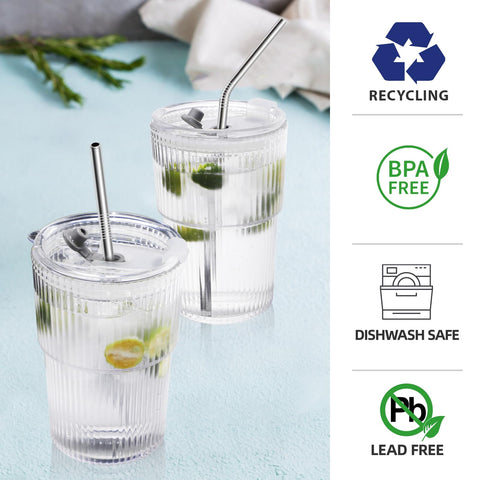 Realway cups with lids and straws for mess-free to-go sipping.