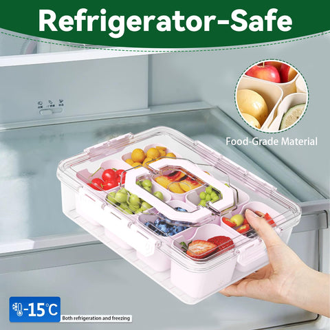REBECAT lid-secured snack box preserves freshness during transport.