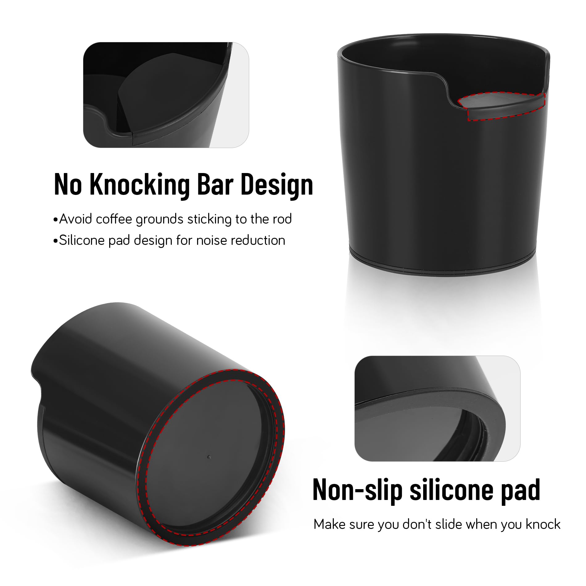 RECAPS anti-slip base keeps the knock box stable during knocking