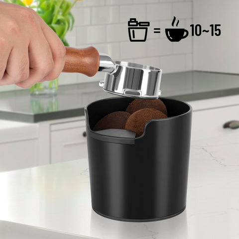 RECAPS Coffee Knock Box with rubber knock bar cushions taps and protects the portafilter