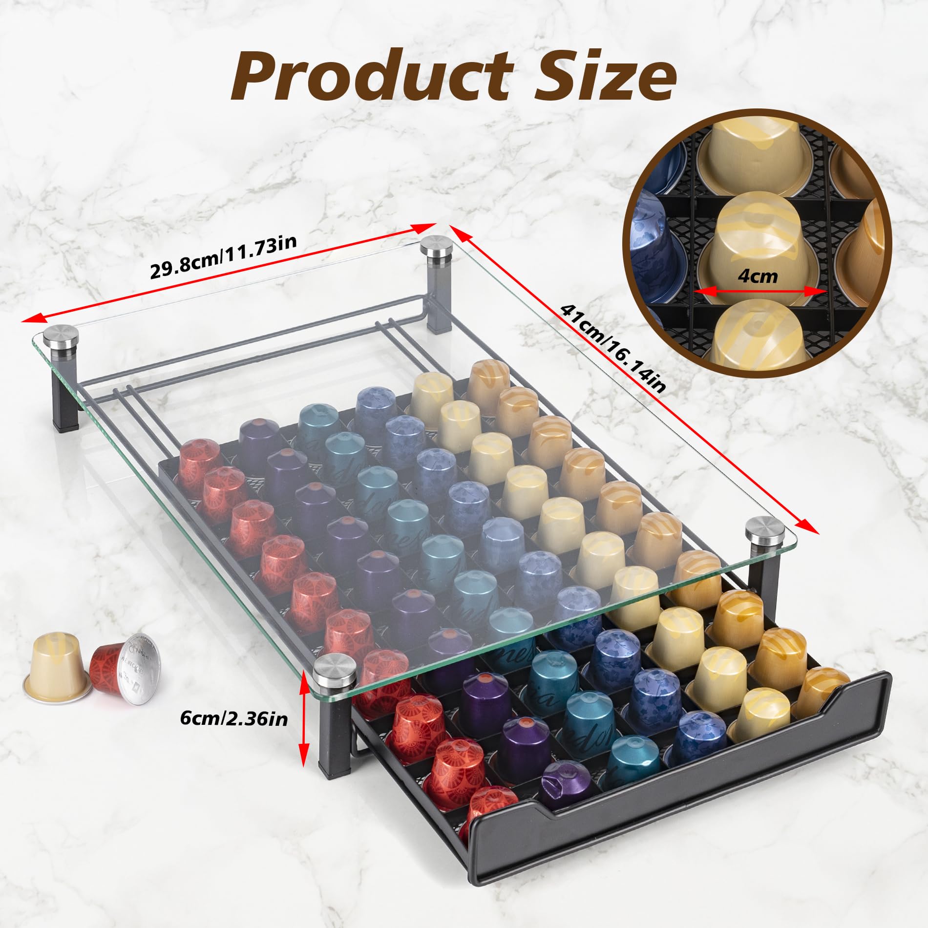 RECAPS drawer-open view highlights smooth pull with anti-slip rails