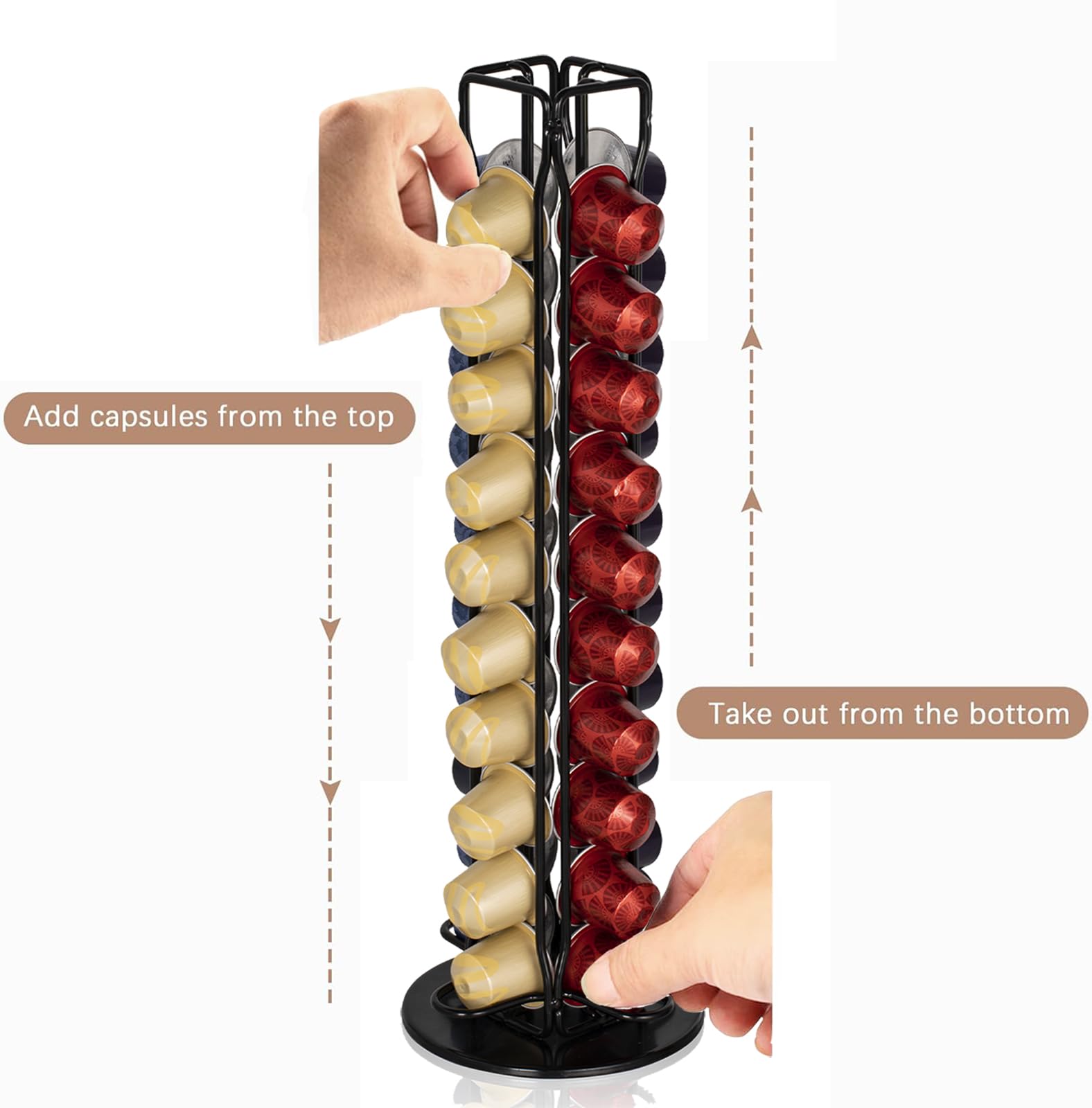 RECAPS compact size fits small kitchens while storing up to 40 pods