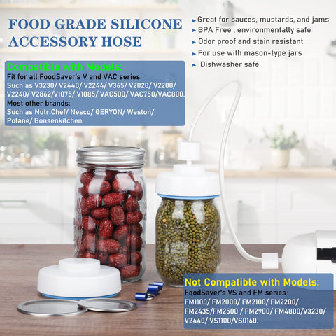 RECAT regular-mouth mason jar vacuum sealer kit seals regular jars for freshness
