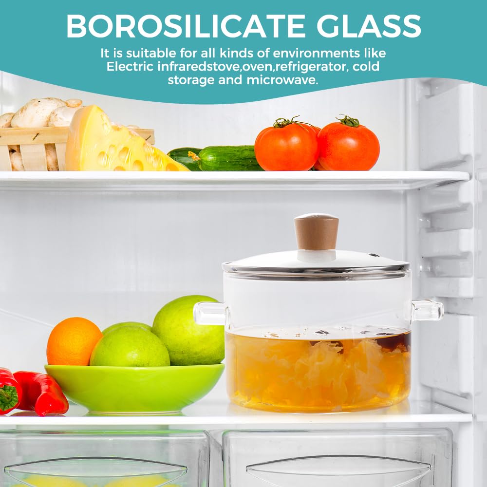 Recceng glass pot with anti-scratch handles supports long-lasting, comfortable handling.