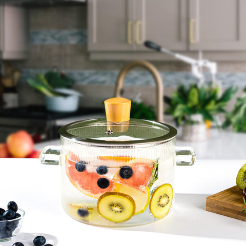 Dishwasher safe Recceng glass simmer pot for easy cleanup after meals