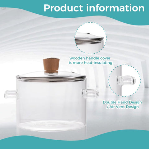 Recceng heat-resistant glass pot withstands regular use across ovens, microwaves, and stovetops.