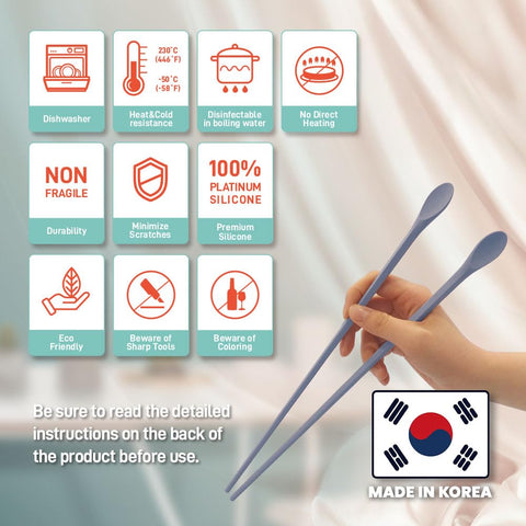 RECOHOME 12-inch silicone chopsticks suited for hot oil cooking