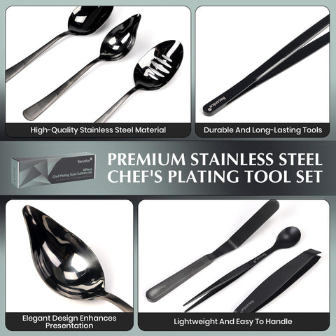 Recsrdce plating spatula with ergonomic handle for clean transfers