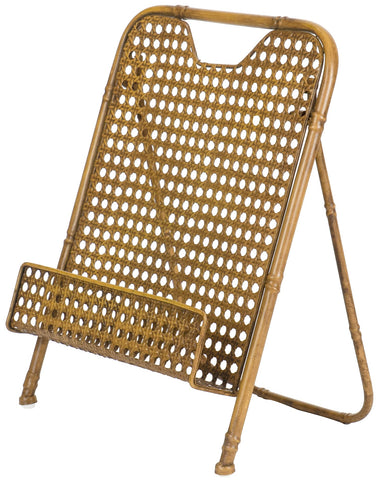 Red Co. cookbook stand bamboo front view shows easy recipe reading and hands-free cooking.
