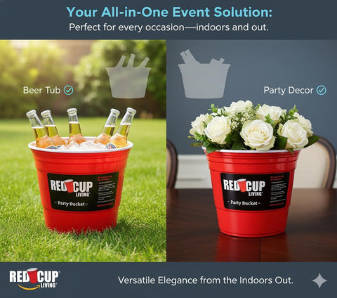 Red Cup Living cocktail bar ice bucket perfect for parties and easy serving.