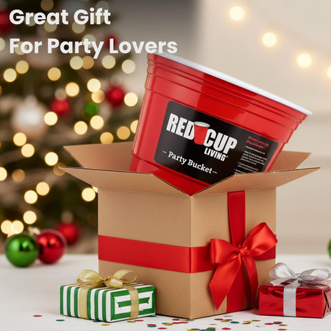 Red Cup Living easy-clean plastic tub resists rust, dents, and stains after use.