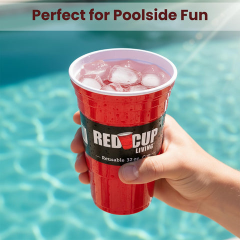 Red Cup Living 32oz tumbler, perfect for coffee, cocktails, or water on the go