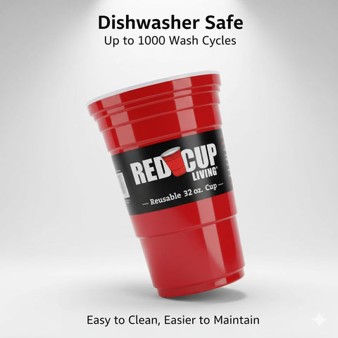 Red Cup Living 32oz tumbler, iconic red cup design, adds nostalgic flair