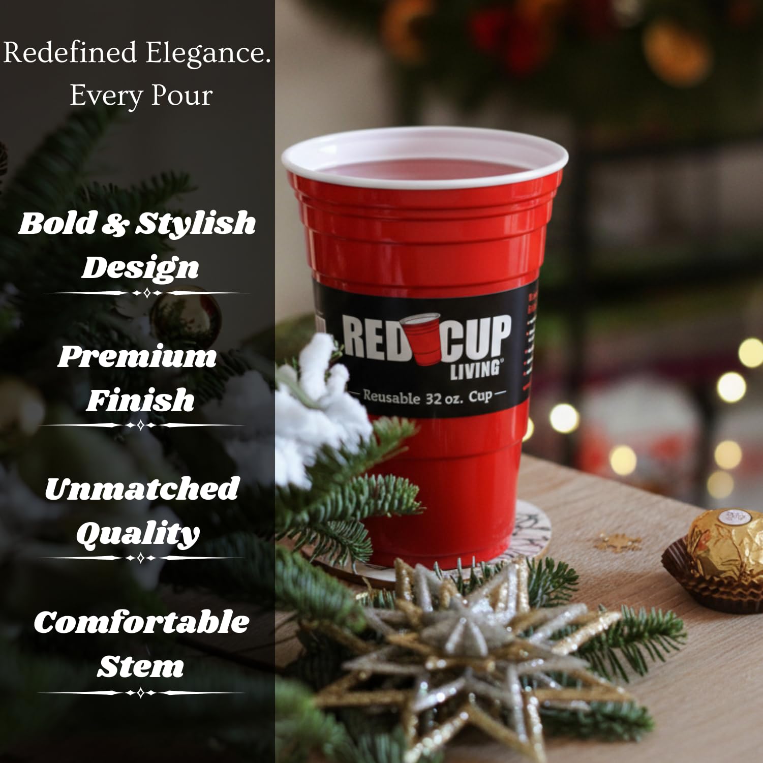 Red Cup Living 32oz tumbler lid and straw, spill-free design for on-the-go sipping