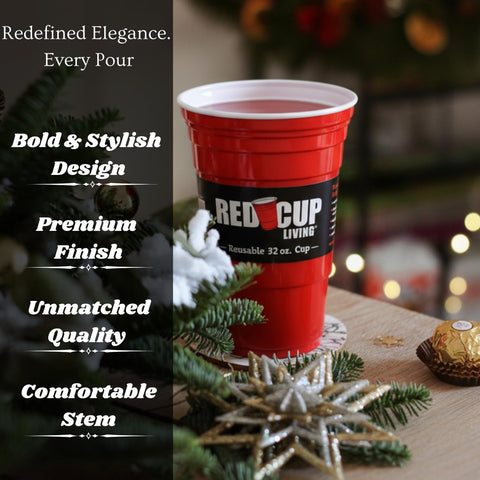 Red Cup Living 32oz tumbler lid and straw, spill-free design for on-the-go sipping