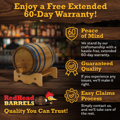 Red Head Barrels charred American white oak delivers deeper aroma and smoother notes.
