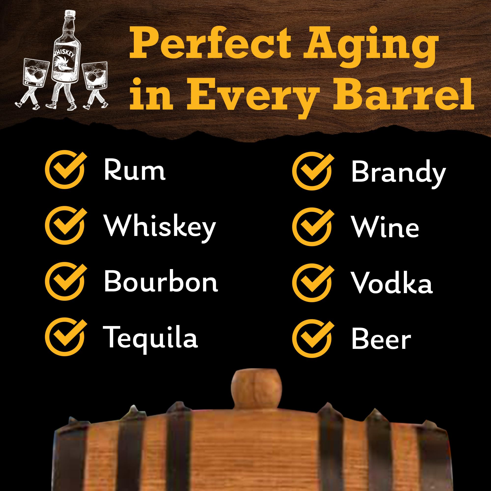 Red Head Barrels holds-750ml-capacity compact barrel size fits standard spirits.