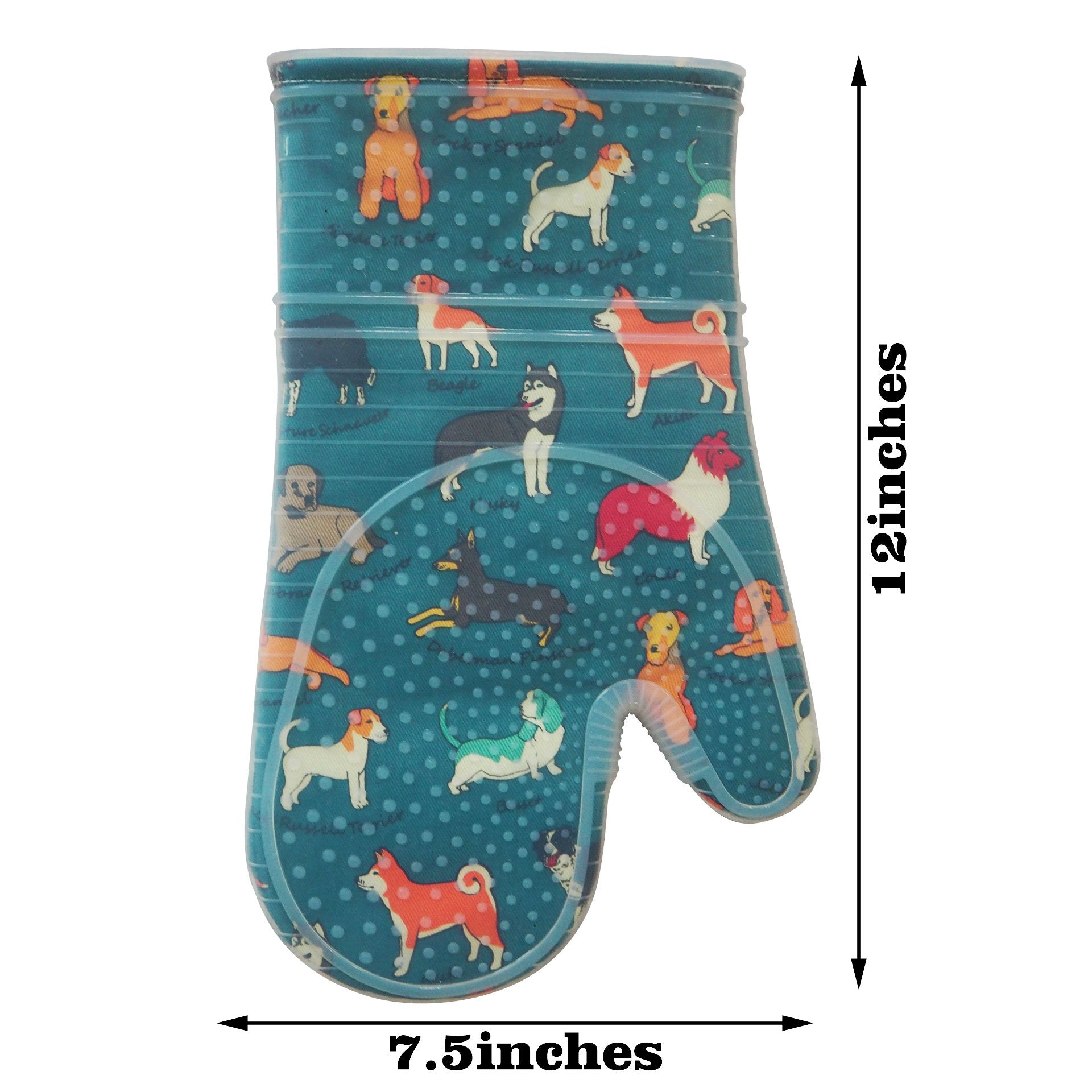 RED LMLDETA oven mitts offer long 7.5x12 inch protection for wrists during cooking.