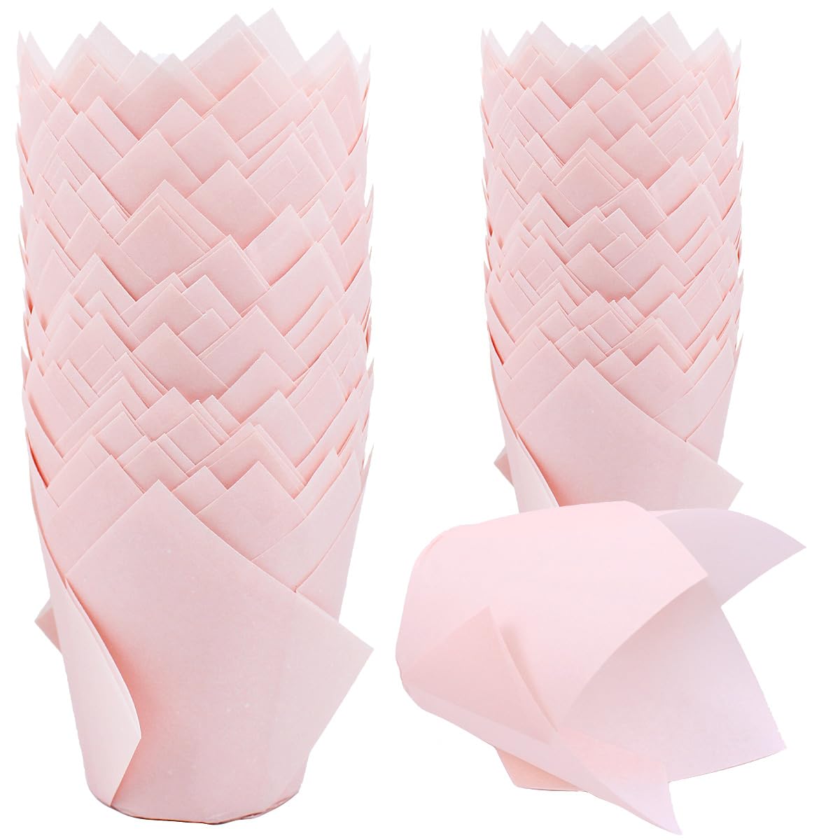 Redanha tulip cupcake liners pink pack shot showing elegant tulip shape for cupcakes