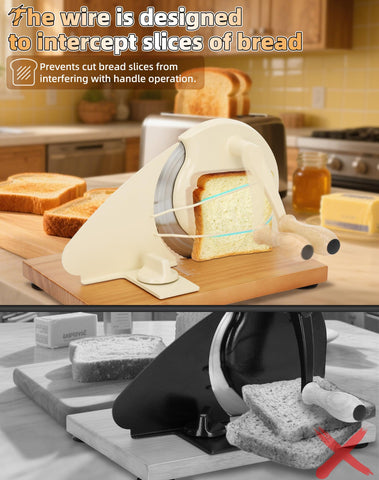 Redants bread slicer cream crank in action for consistent thickness