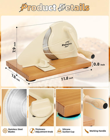 Redants stainless blades cut crusty loaves cleanly
