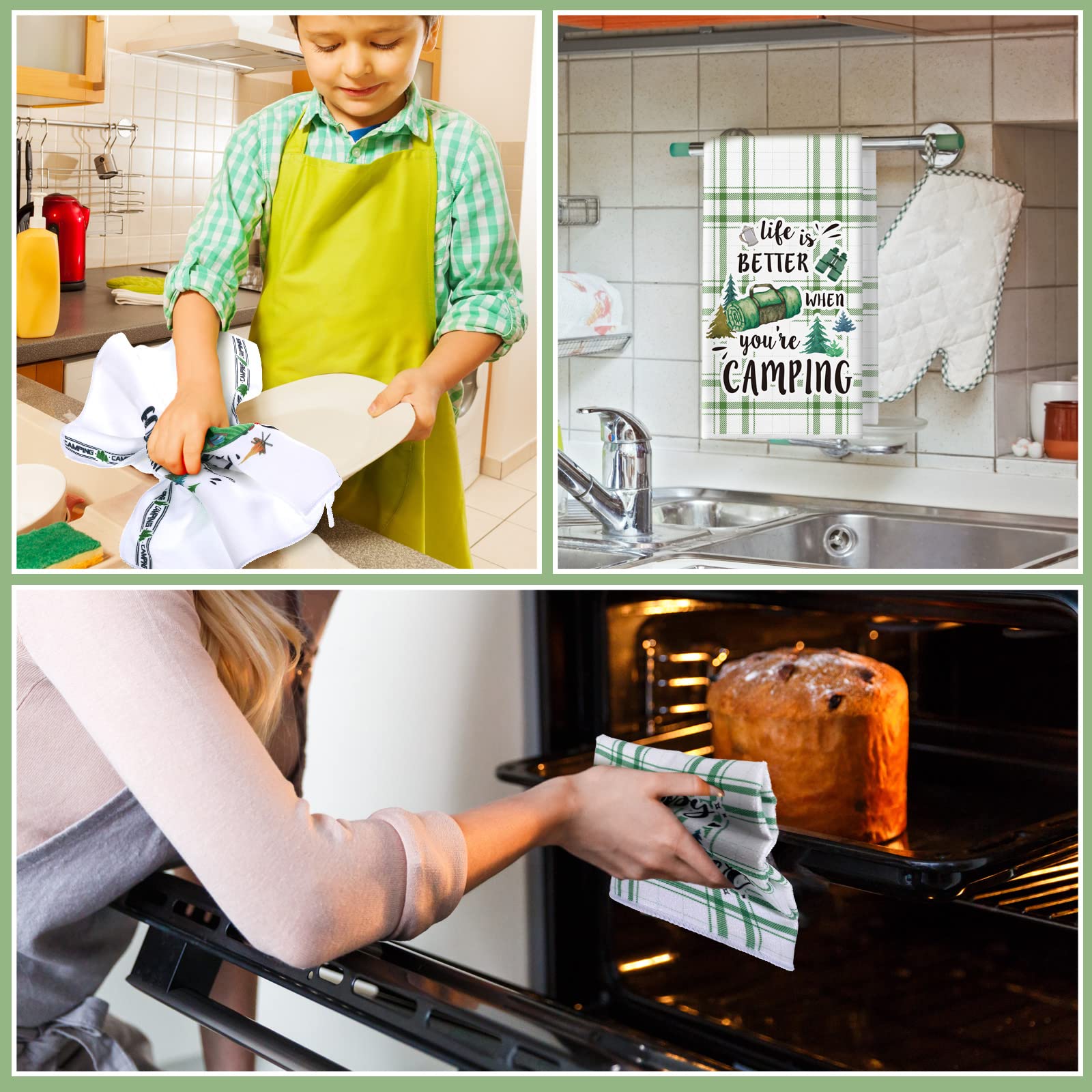 Redbaker towels multipurpose dishcloth for table cleaning and stove cover.