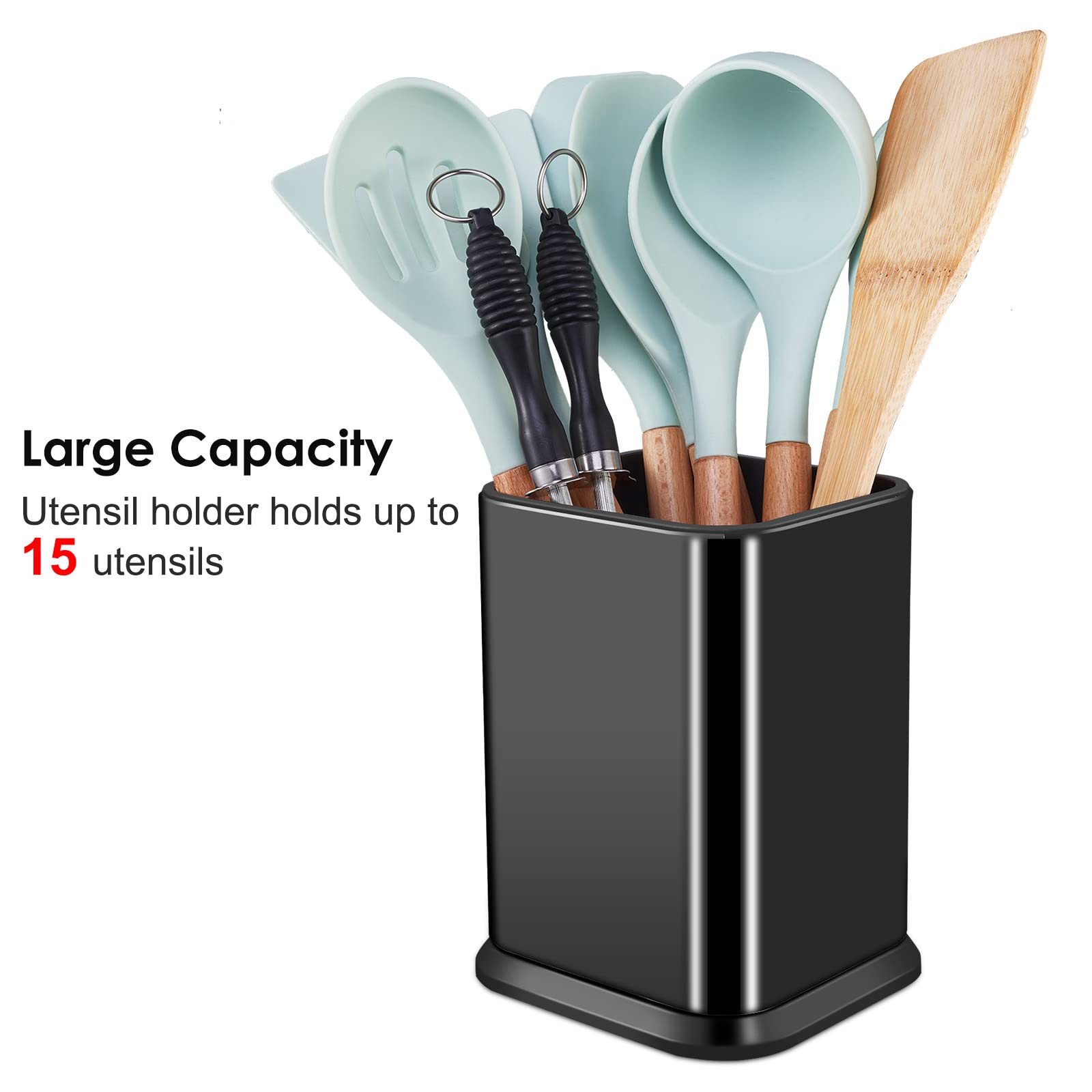 RedCall countertop utensil caddy showing drain hole for rust prevention