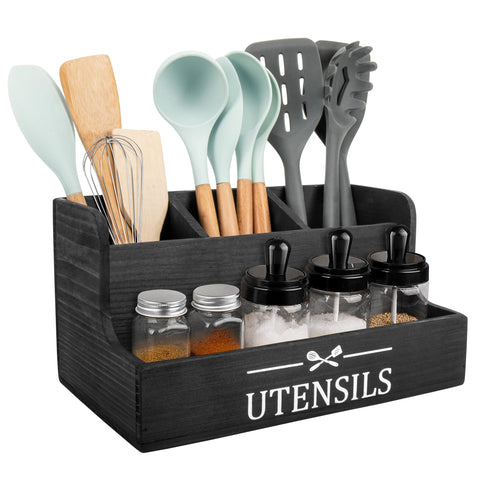 RedCall extra-large utensil holder front view shows four compartments for organized counter storage.