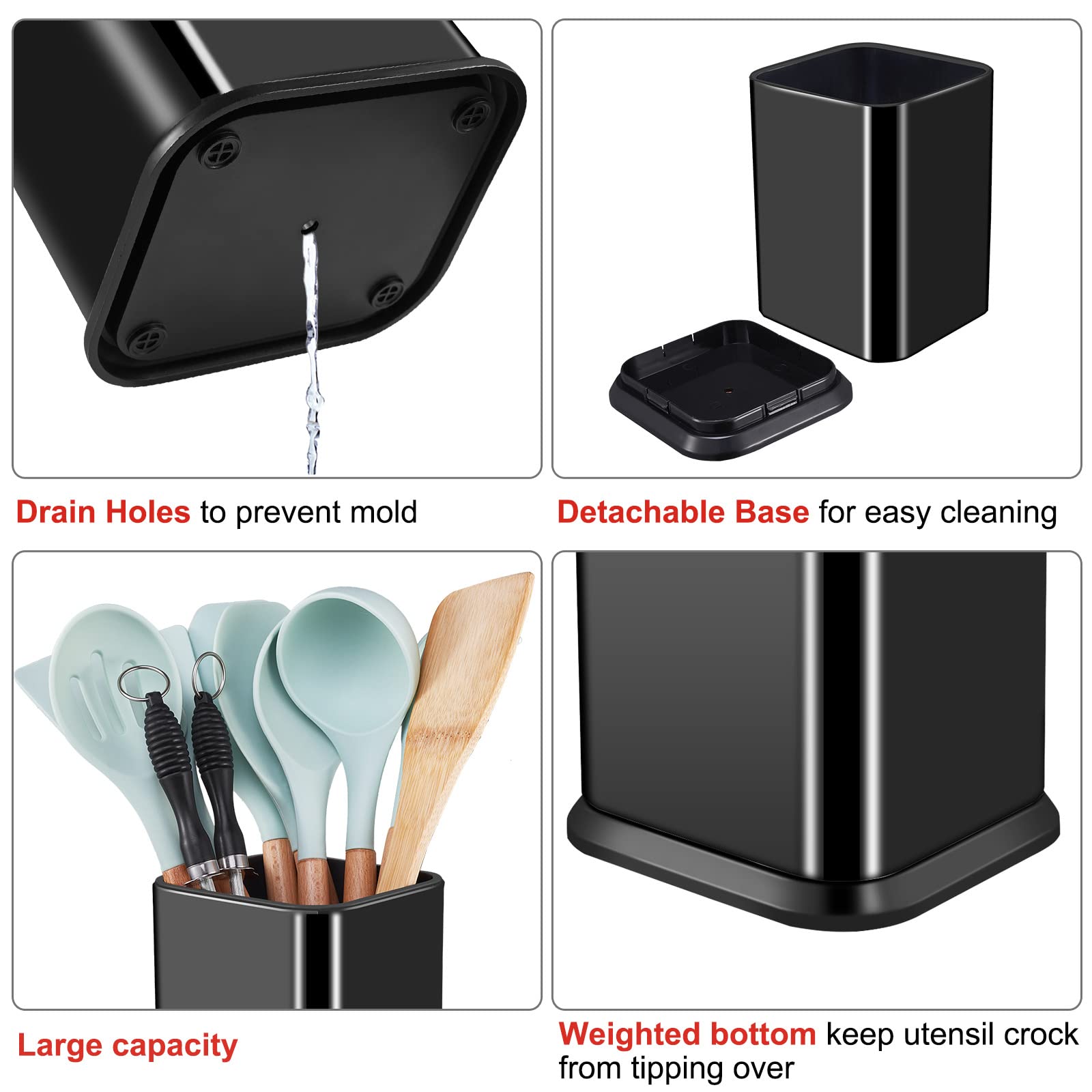 RedCall stainless steel black modern design complements contemporary kitchens