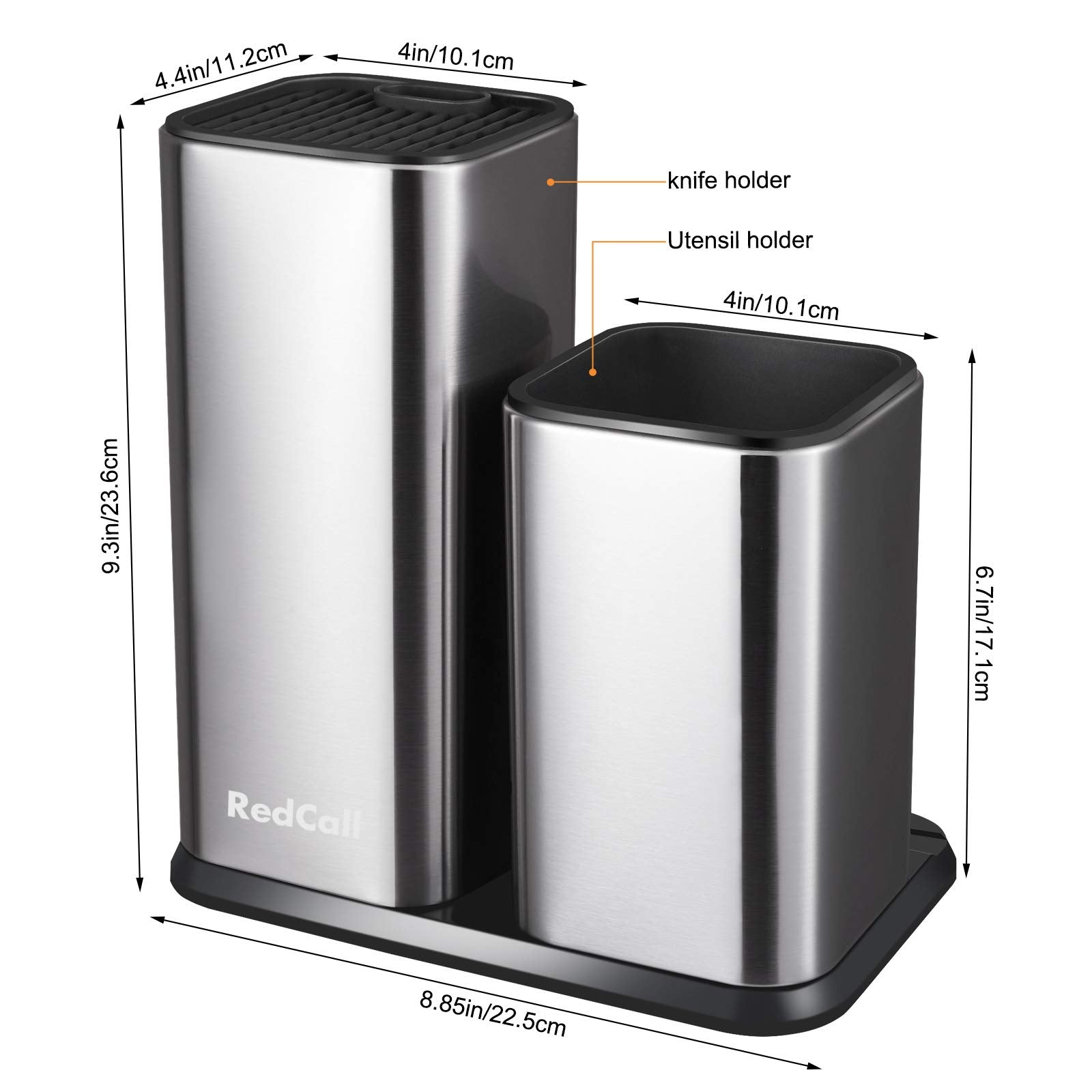 RedCall universal knife block viewed from the top shows ample capacity.