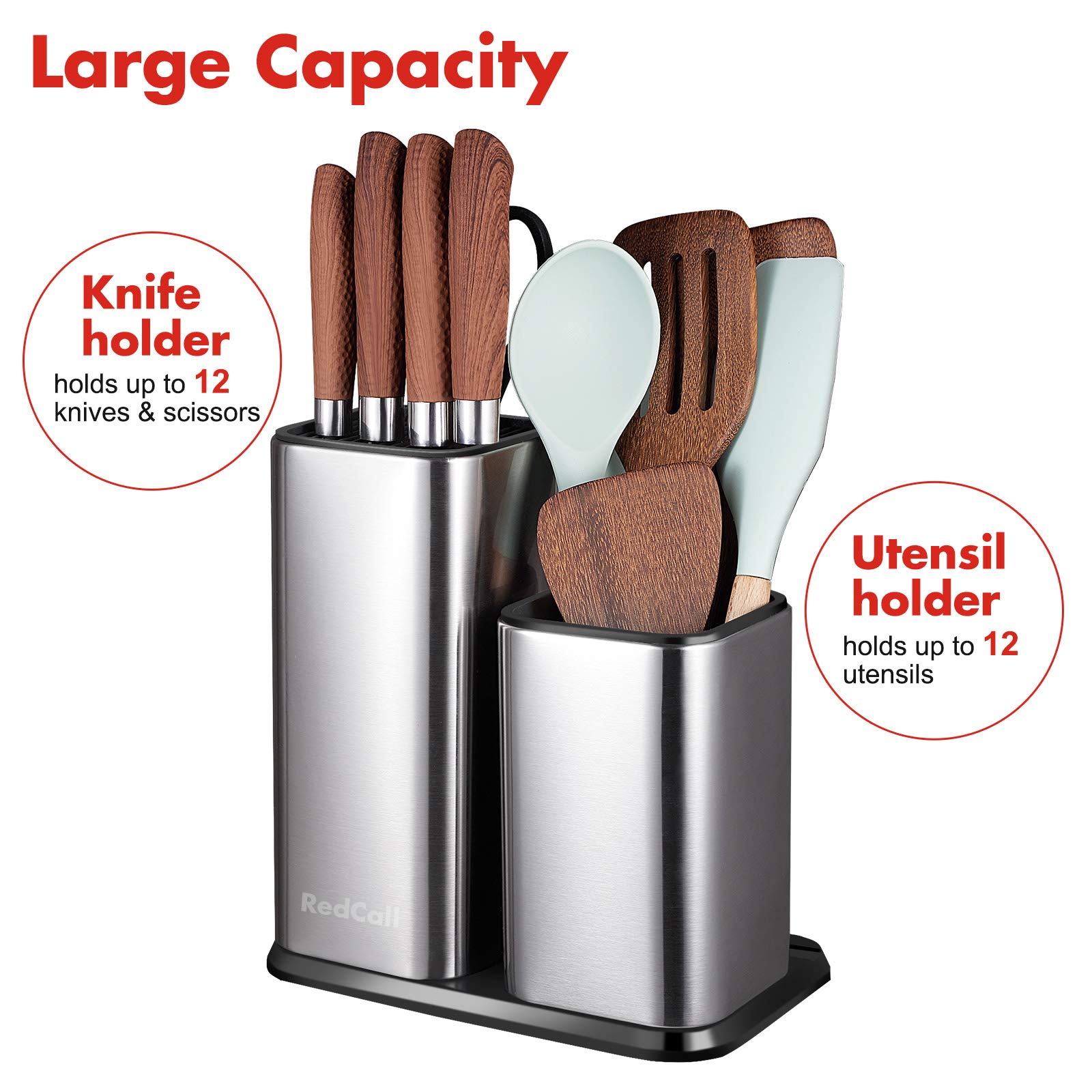 RedCall weighted bottom adds stability and protects the countertop surface.