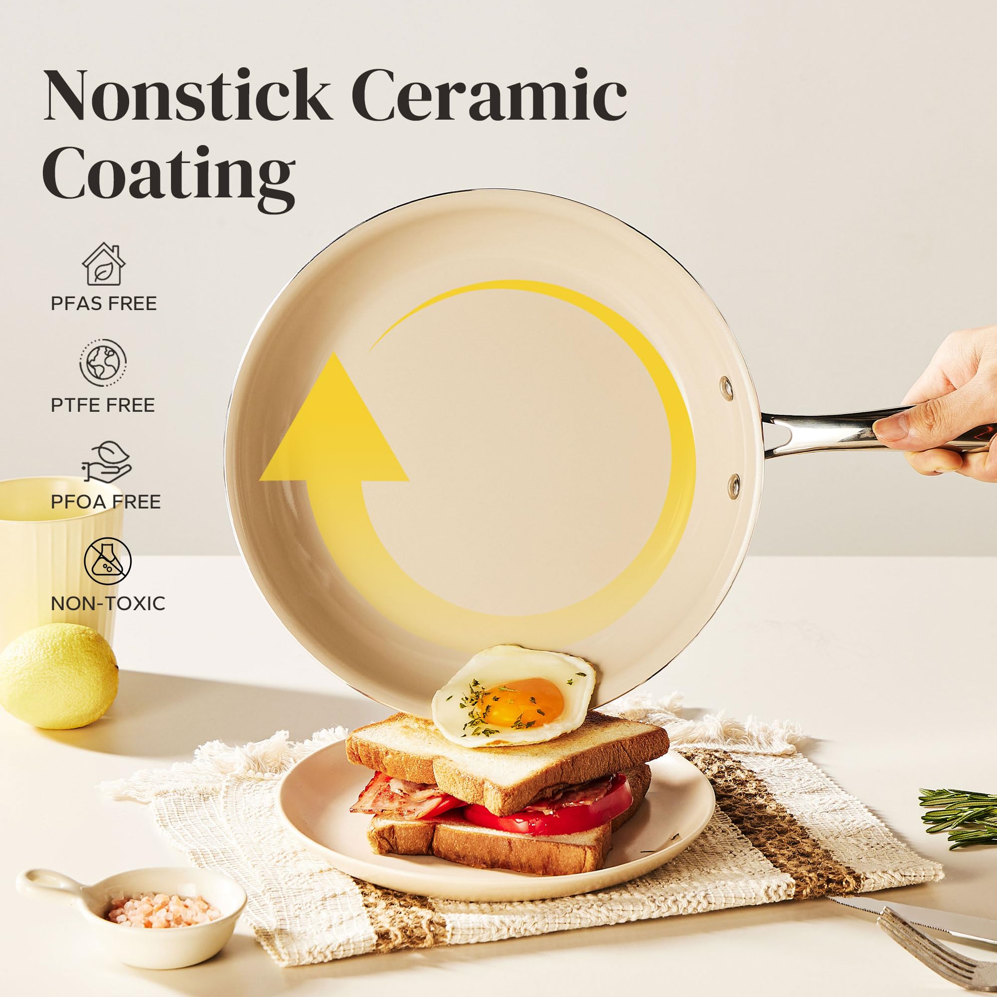 Redchef 11-inch frying pan ideal for versatile sautéing and mess-free cooking