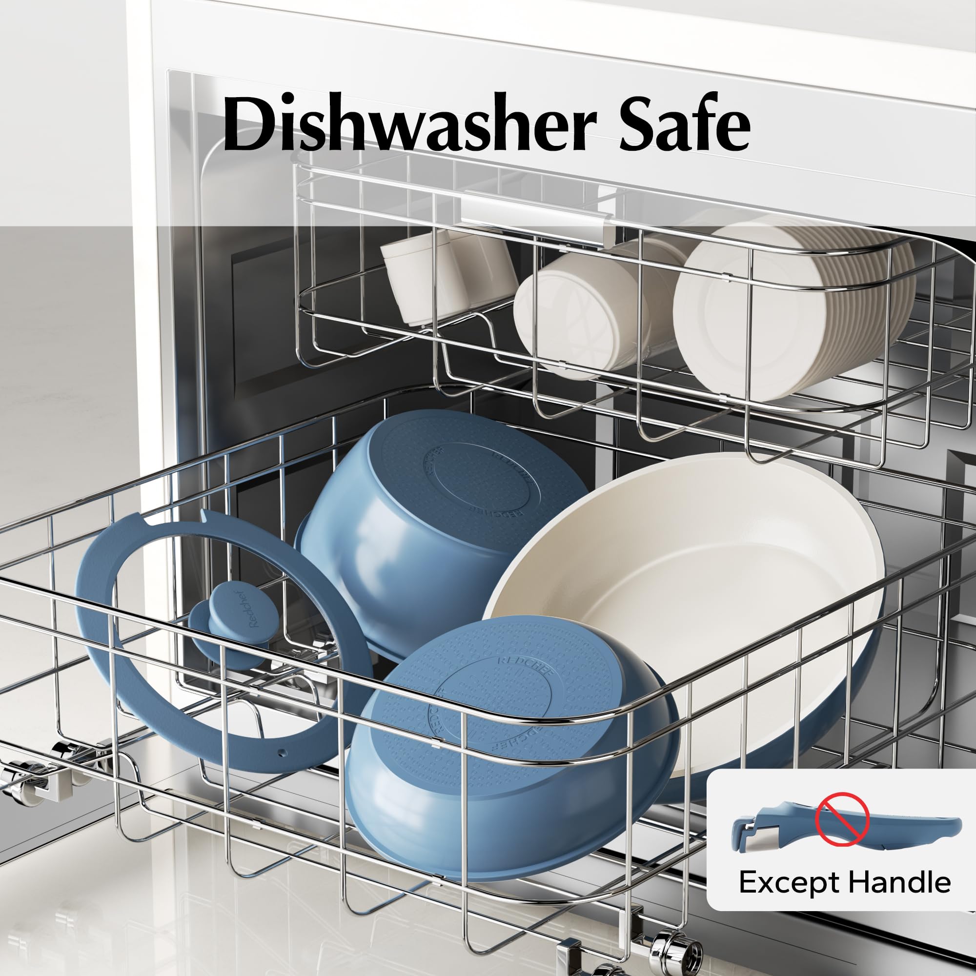 Redchef 8-inch frying pan with glass lid and silicone rim