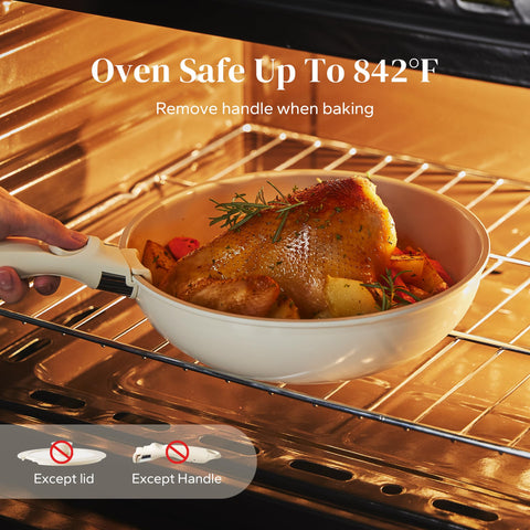 Redchef ceramic coating inside and out ensures easy cleaning and reliable nonstick performance.