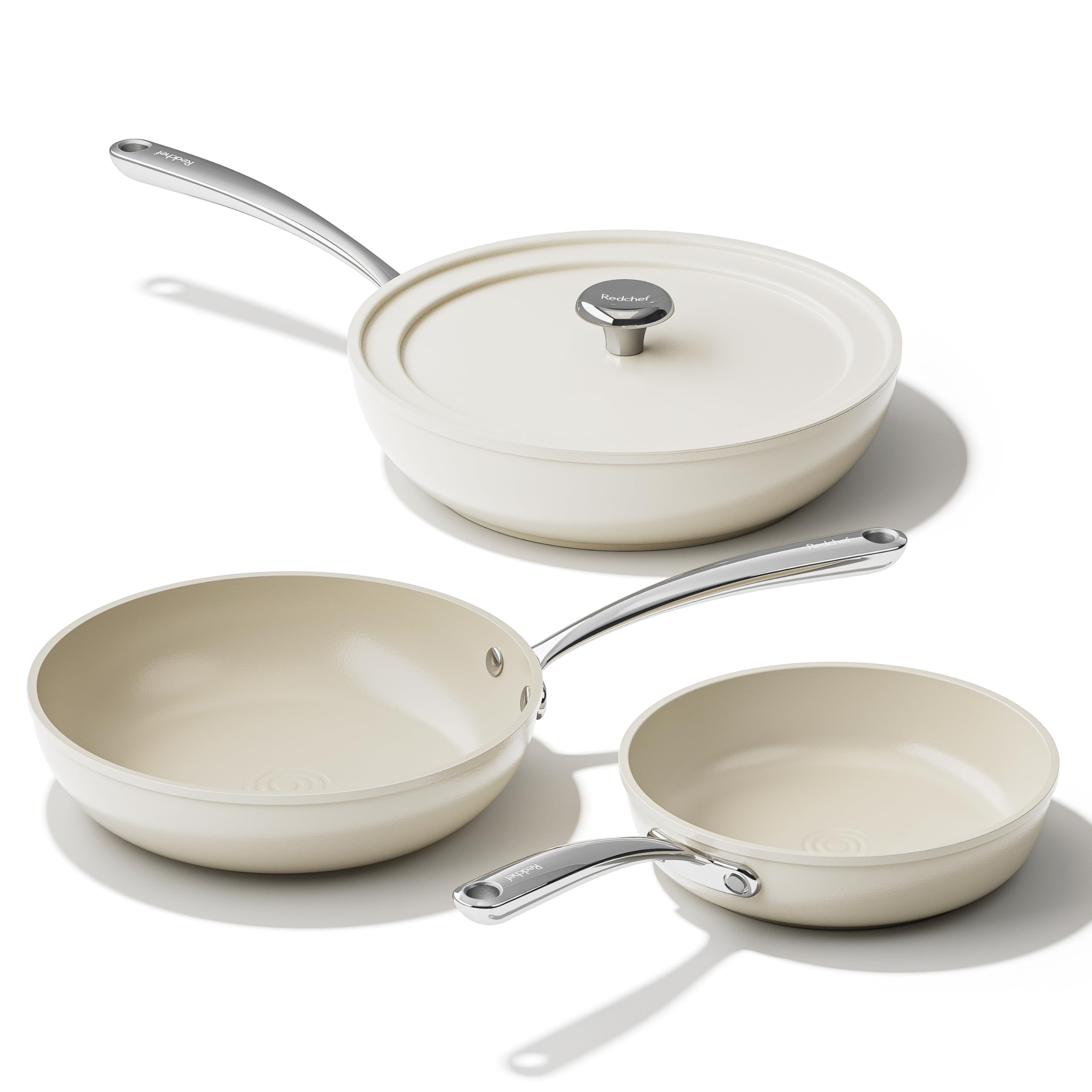 Redchef 8 inch ceramic frying pan with smooth nonstick surface for quick cooking