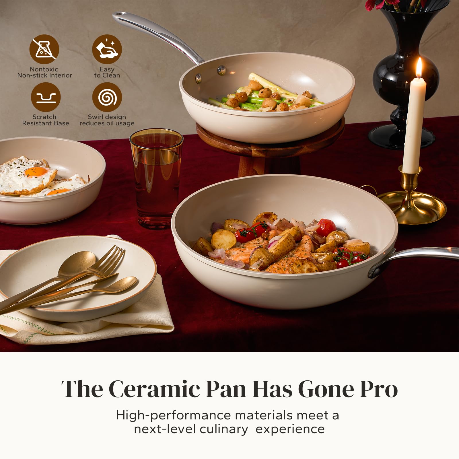 Redchef ceramic lid included for versatile multi task cooking