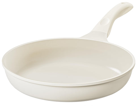 Redchef ceramic nonstick pan top view shows beige-white finish for easy everyday cooking.