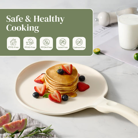Redchef crepe pan induction-compatible for versatile hob use.