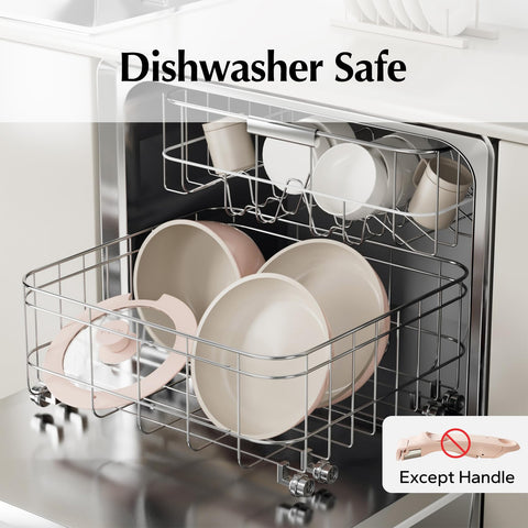 Redchef detachable handle shown for easy switching between pots.