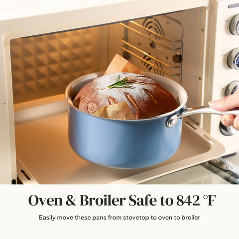 Redchef dishwasher-safe sauce pan simplifies cleanup after cooking.