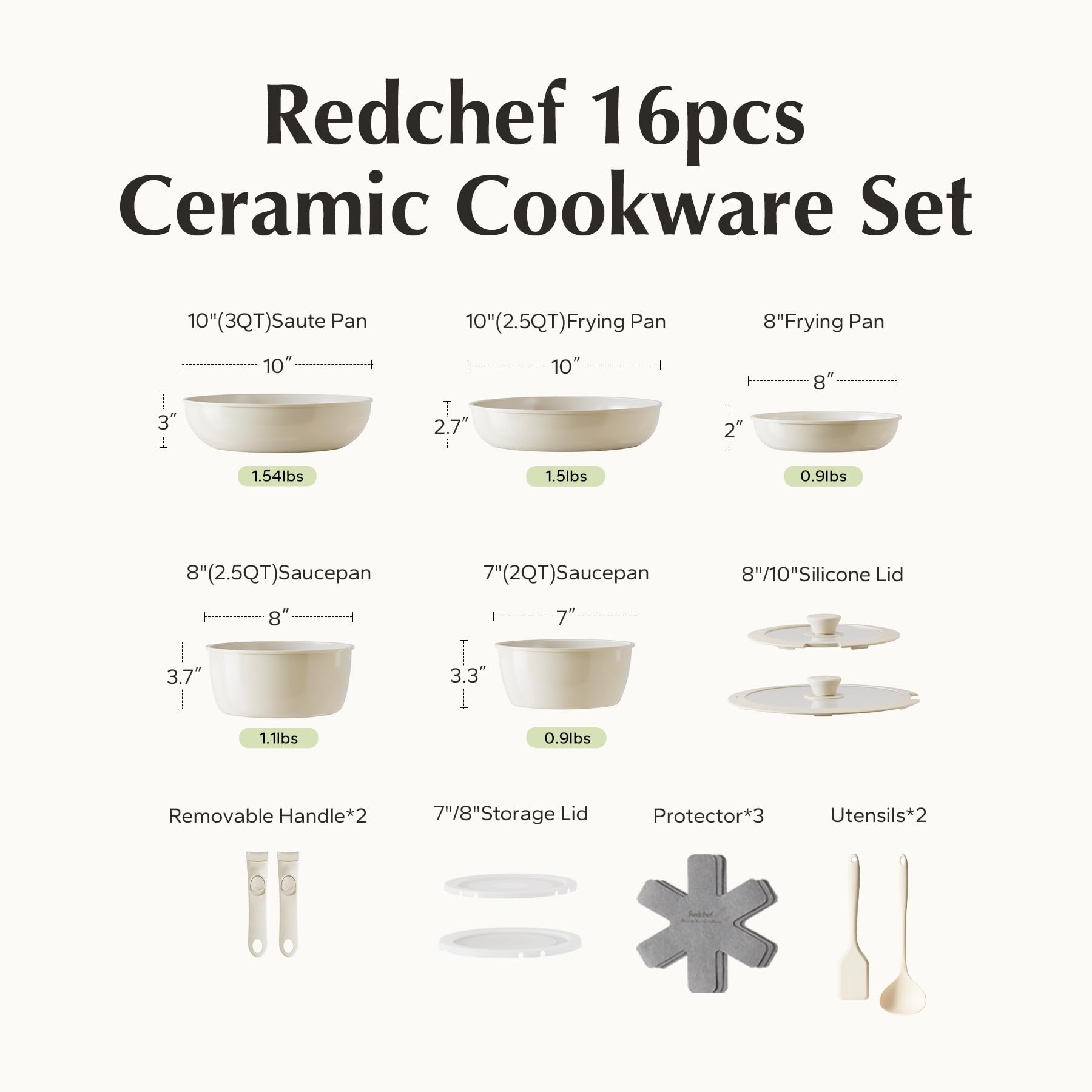 Redchef dishwasher-safe pots and pans for effortless post-meal cleanup.