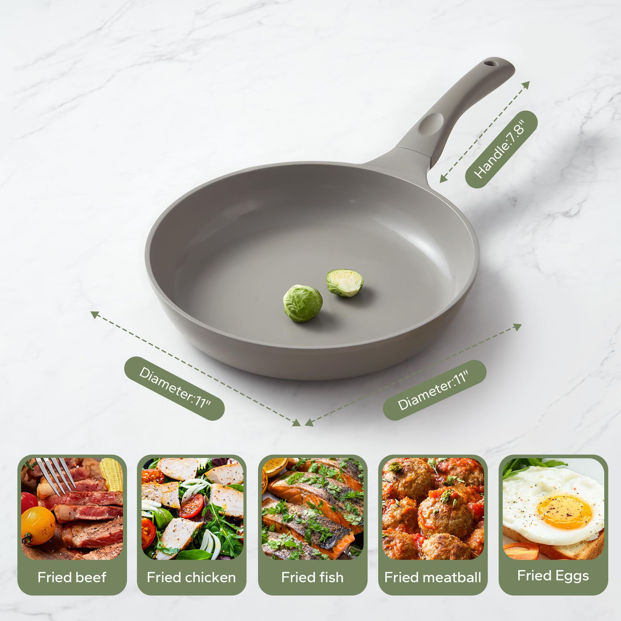 Redchef drip-resistant rim prevents spills during cooking.