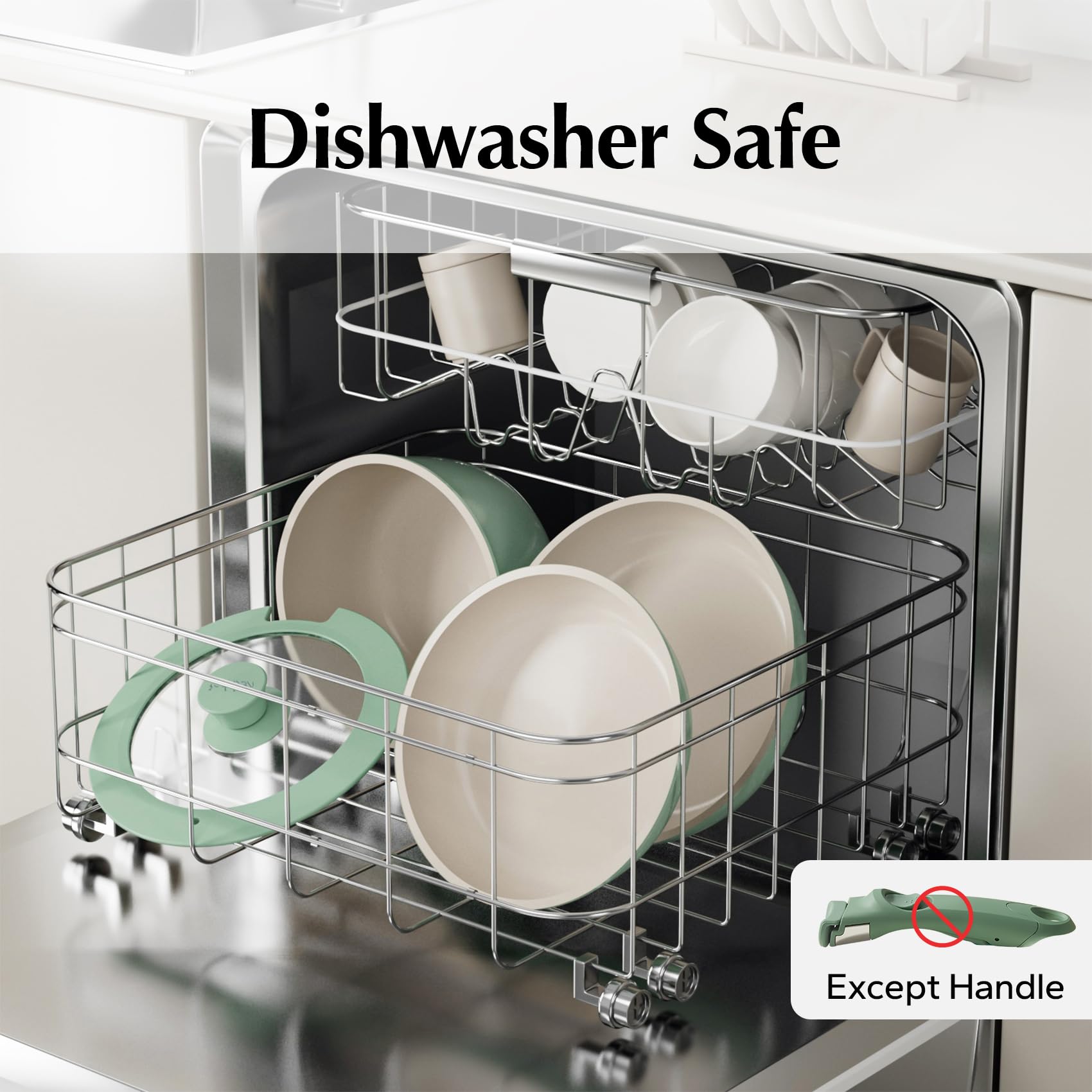 Redchef dual-sided ceramic coating cleans easily on interior and exterior.