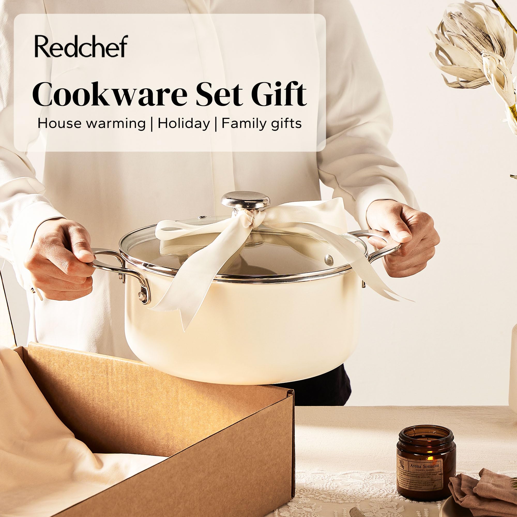 Redchef glass lids set lets you monitor cooking with safety and clarity